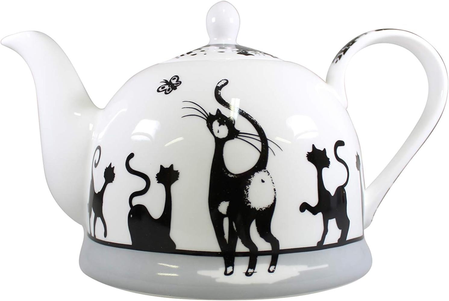 Jameson Tailor Katze Schwarz-Weiß Iglu-Kanne Teekanne Bild 1