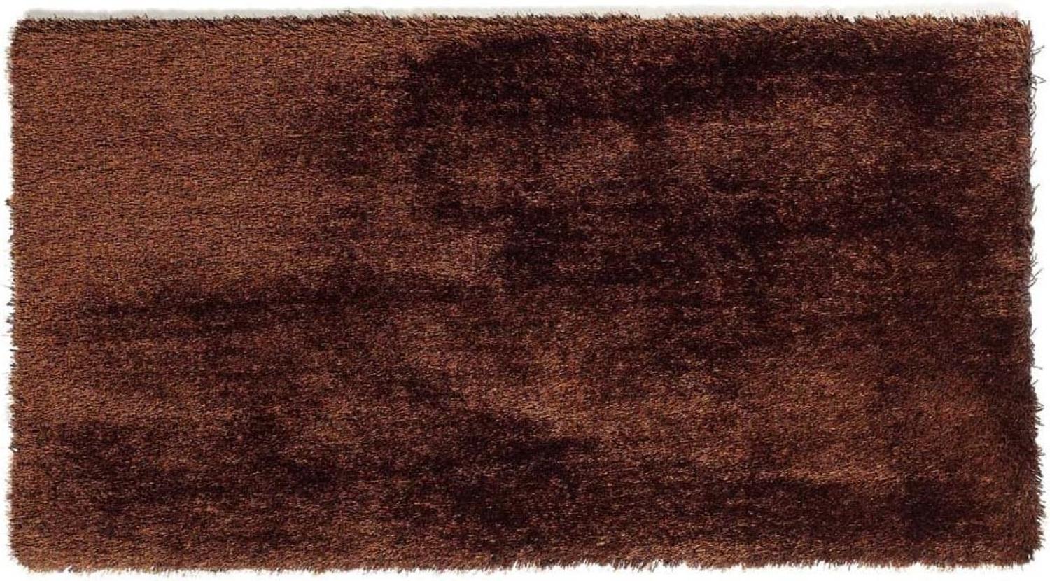Teppich- Shaggy Hochflor Teppich ideal für alle Räume 170 x 110 cm, Mocca Bild 1