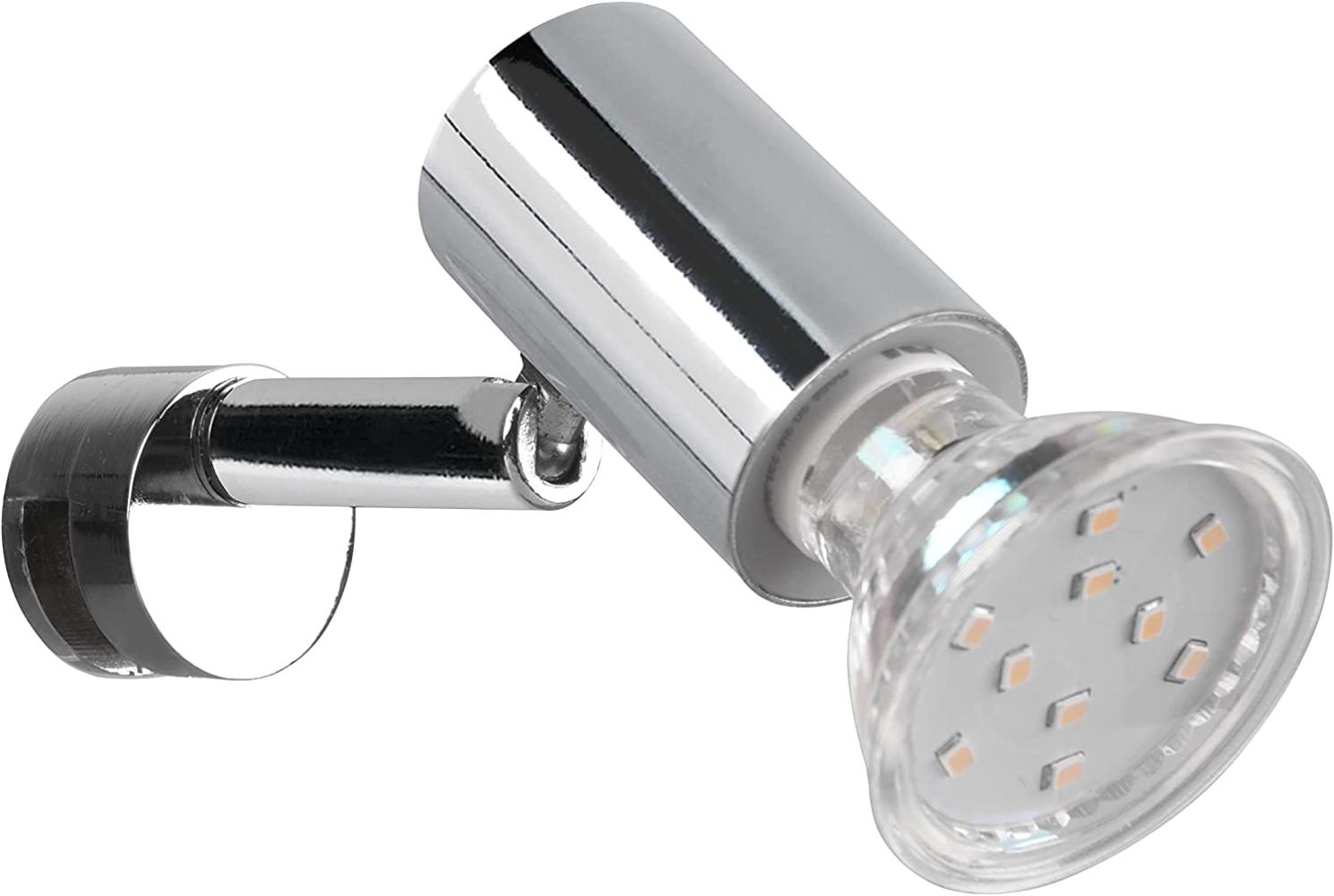 Badezimmerlampe LORENZO in Chrom - Spiegelklemmleuchte mit schwenkbarem Spot Bild 1