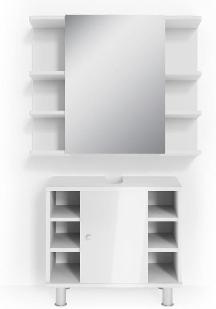 VICCO Badmöbel Set FYNN 2-teilig Weiß Hochglanz Bild 1
