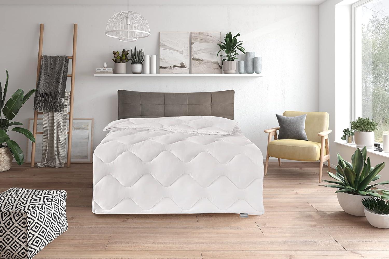 Traumnacht 4-Star dünne und Leicht Sommerdeckee Bettdecke, aus Baumwollmischgewebe, 135 x 200 cm, waschbar, weiß Bild 1