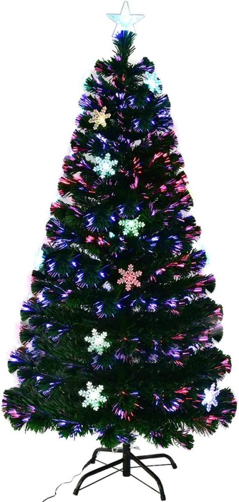 COSTWAY LED Weihnachtsbaum kuenstlicher Tannenbaum Christbaum beleuchtet 210cm gruen mit Glasfaser-Farbwechsel Bild 1