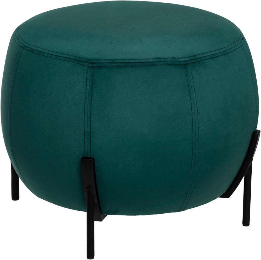 Velours-Sitzhocker 'CALABAZA', Ø 44 cm, grün Bild 1