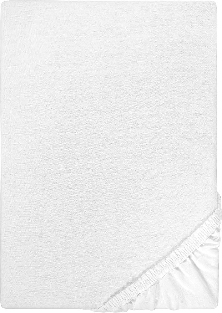 Castell Jersey-Stretch Spannbettlaken 180x200 cm - 200x200 cm Weiß Bild 1