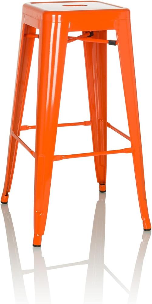 hjh OFFICE Barhocker VANTAGGIO HIGH Metall Orange Retro-Hocker im Industry-Design, stapelbar, 645080 Bild 1