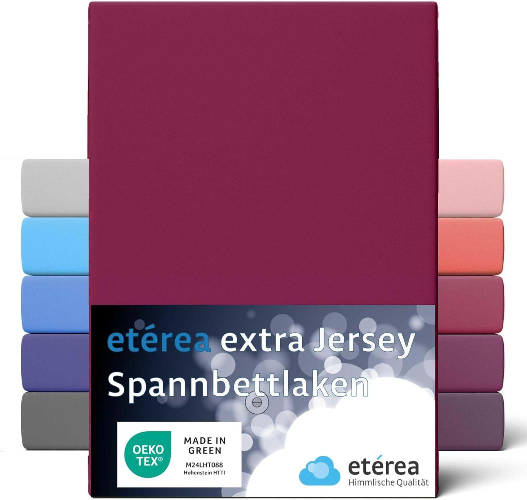 etérea Extra Jersey Spannbettlaken Bordeaux 140x200 - 160x220 cm Bild 1