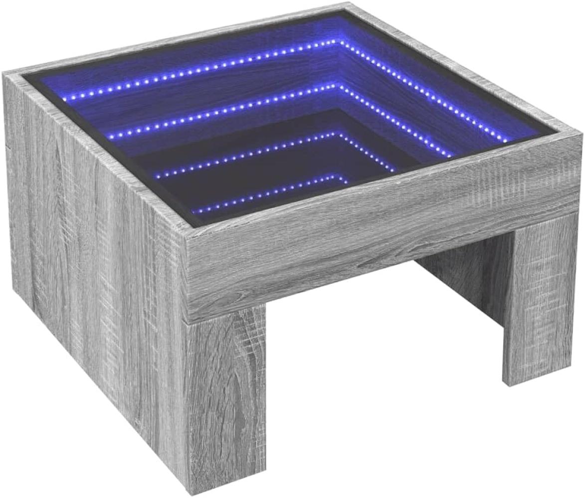 Couchtisch mit Infinity-LED Grau Sonoma 50x50x30 cm 847607 Bild 1