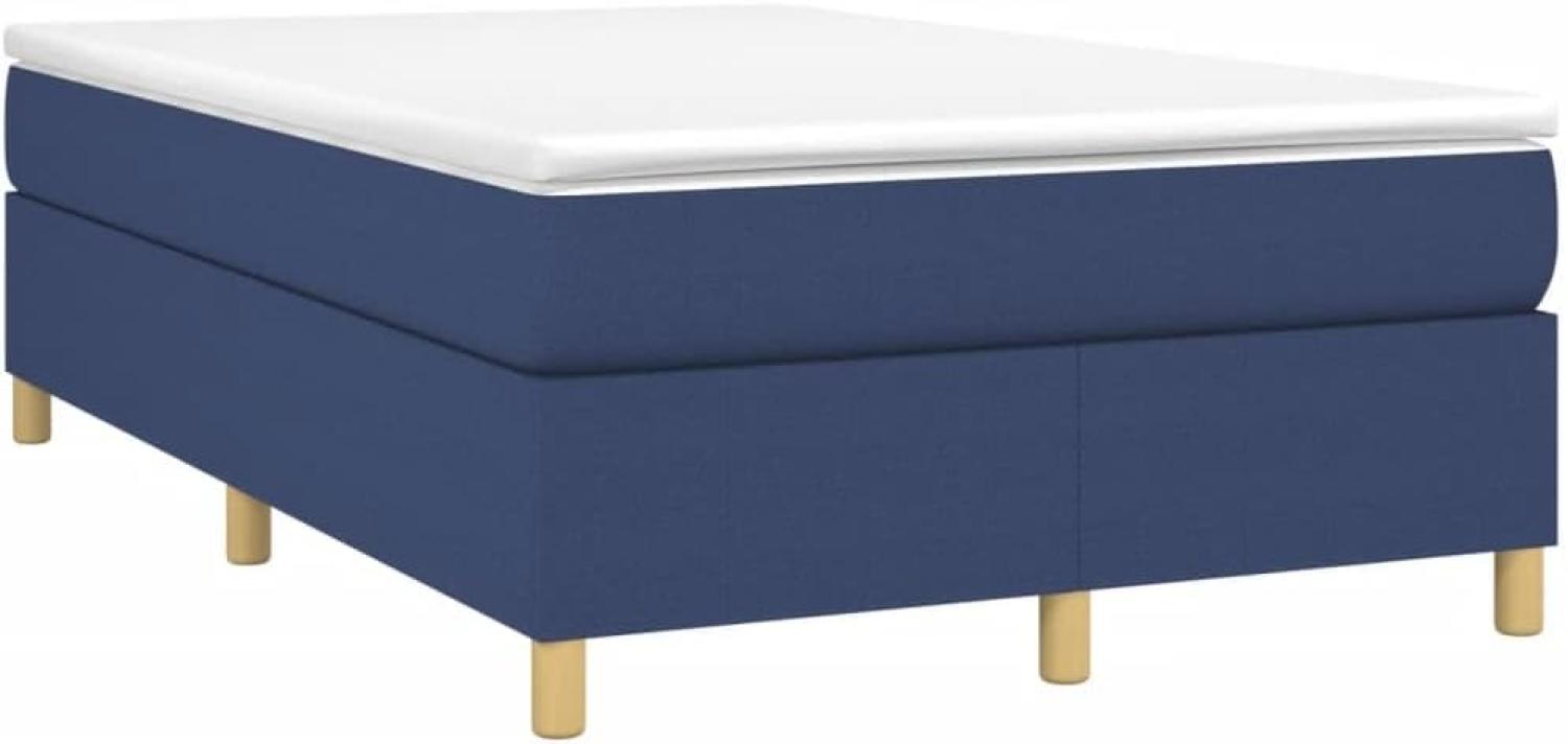 Boxspringbett mit Matratze Blau 120x190 cm Stoff (Farbe: Blau) Bild 1