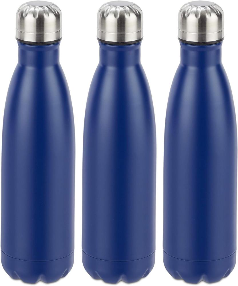 3 x Trinkflasche Edelstahl blau 10028157 Bild 1