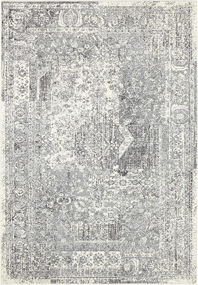 Kurzflor Teppich Plume Grau Creme - 120x170x0,9cm Bild 1