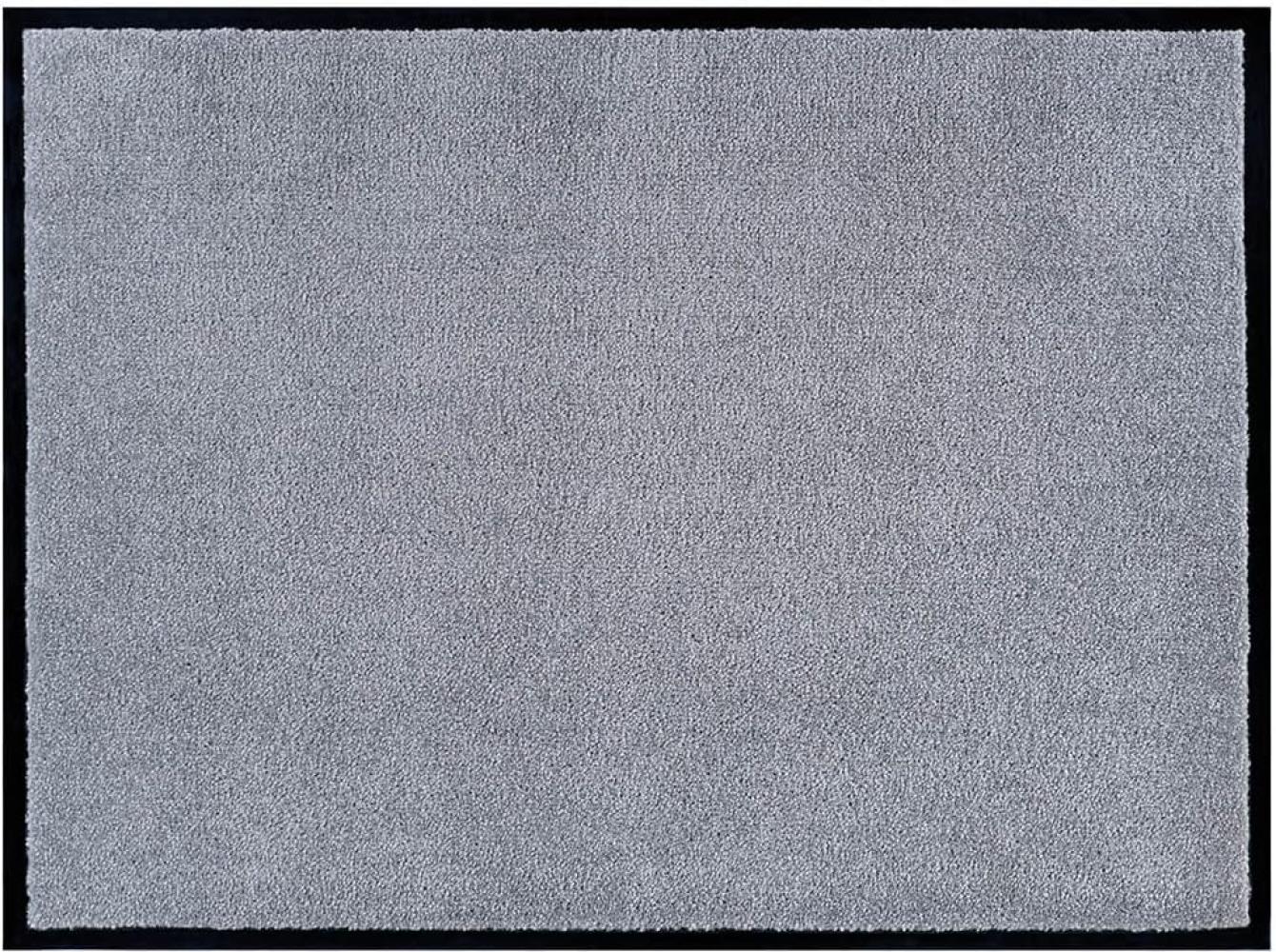 Teppich Boss waschbare In- & Outdoor Fußmatte Uni einfarbig - silber - 80x120x0,7cm Bild 1