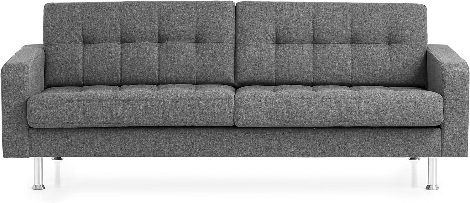 Traumnacht Sofa Laval, 3-Sitzer Couch mit Stoffbezug und Metallfüßen, produziert nach deutschem Qualitätsstandard, grau, 204 x 92 x 65 cm Bild 1