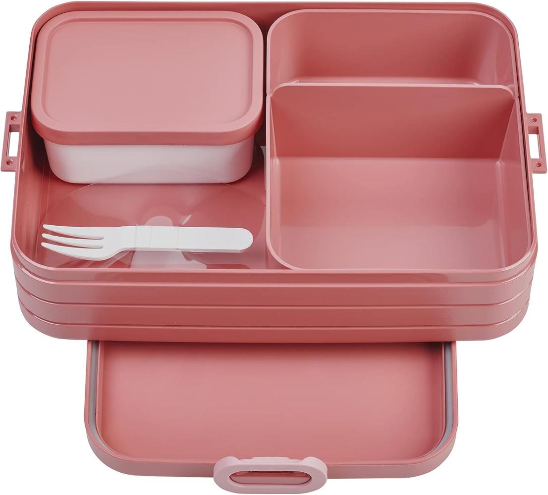 Mepal - Lunchbox Take A break large - Brotdose mit Fächern - Geeignet fur bis zu 8 butterbrote - Ideal für mealprep - 1500 ml - Vivid mauve Bild 1