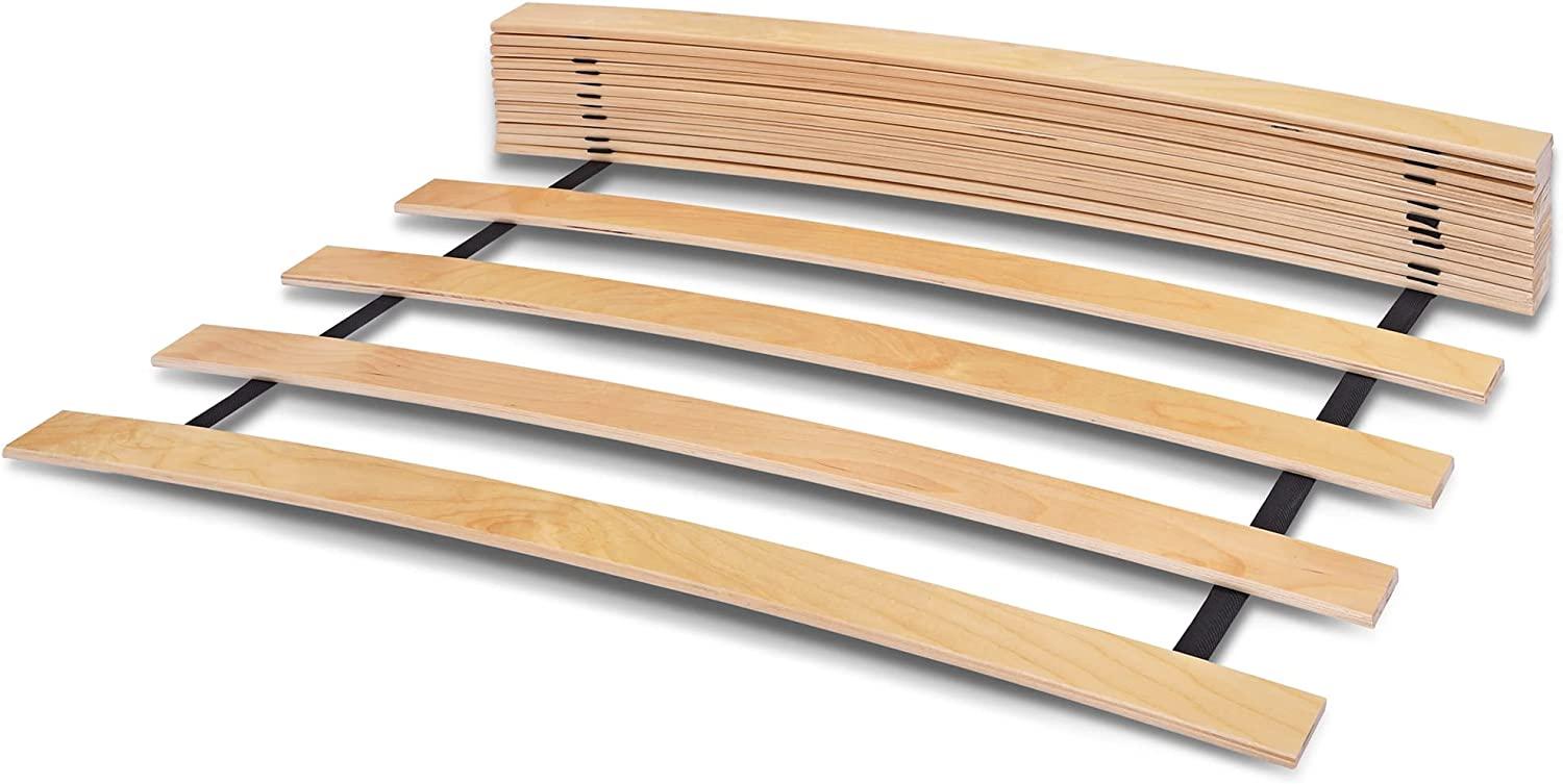 Rollrost 100x200 cm für Bett - Hochwertiger Rolllattenrost 17 Gebogene Birkenholzlatten mit Band verbunden. Lattenroste holzlatten Klappbar Bestimmt für Feder- sowie Schaummatratzen. (100x200) Bild 1