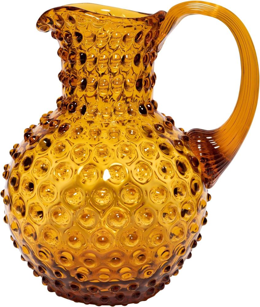 CHEHOMA - Eleganter bernsteinfarbener Hobnail-Krug - 2-Liter-Glaskrug für stilvolle Wohnkultur Bild 1