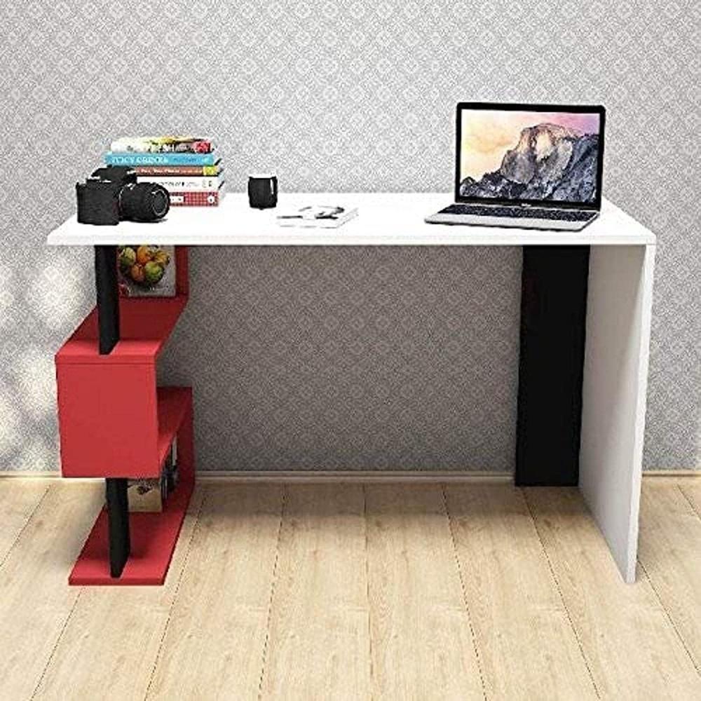 Homemania 'Snap' Schreibtisch, Weiß/Schwarz/Rot, 120x60x75cm Bild 1