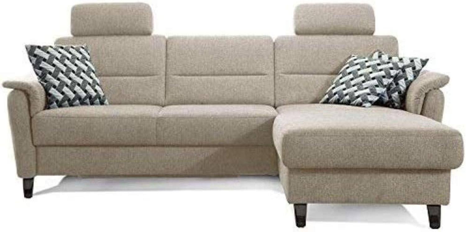 Cavadore Schlafsofa Palera mit Federkern / L-Form Sofa mit Bettfunktion / 244 x 89 x 164 / Stoff Creme Bild 1