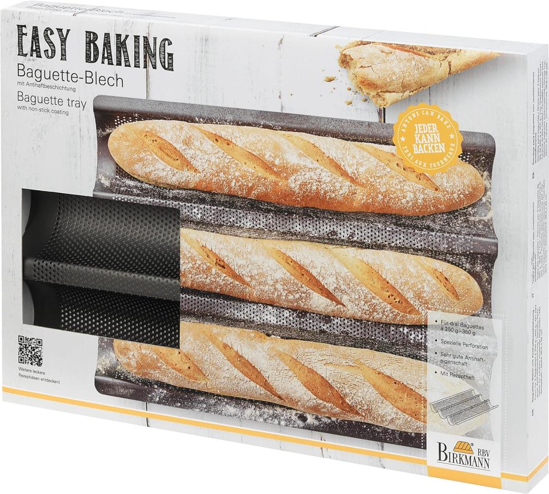 Birkmann Easy Baking Baguette-Blech, Baguette Blech, Backblech, Backzubehör, Karbonstahl, 38. 5 x 28 cm, 881181 Bild 1