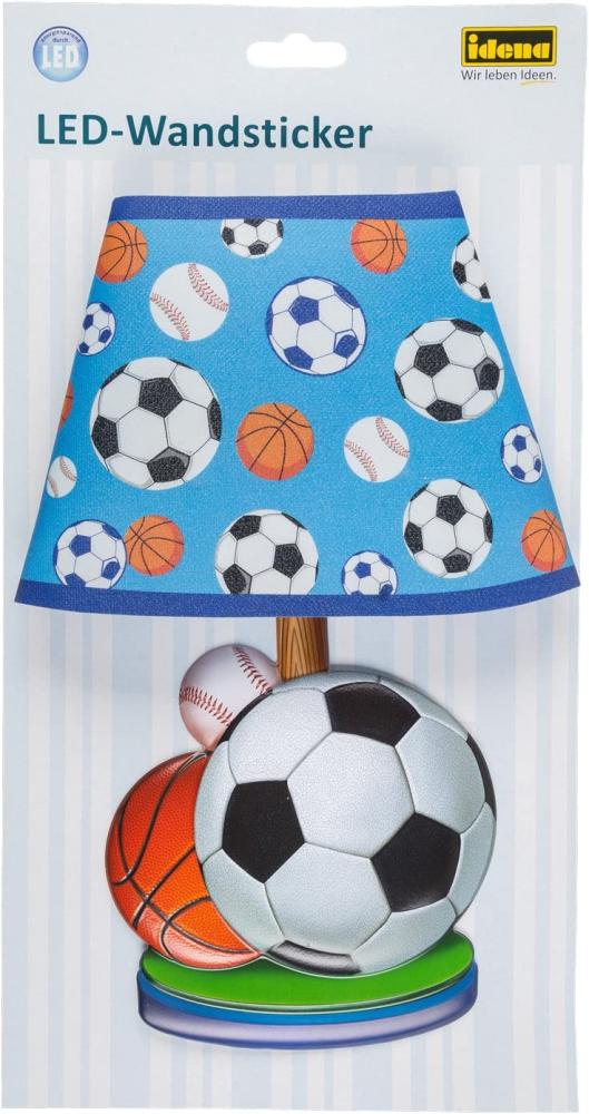 Idena 31255 - LED Wandsticker Lampe Fußball, mit Licht Sensor, ca. 31 x 18 cm Bild 1