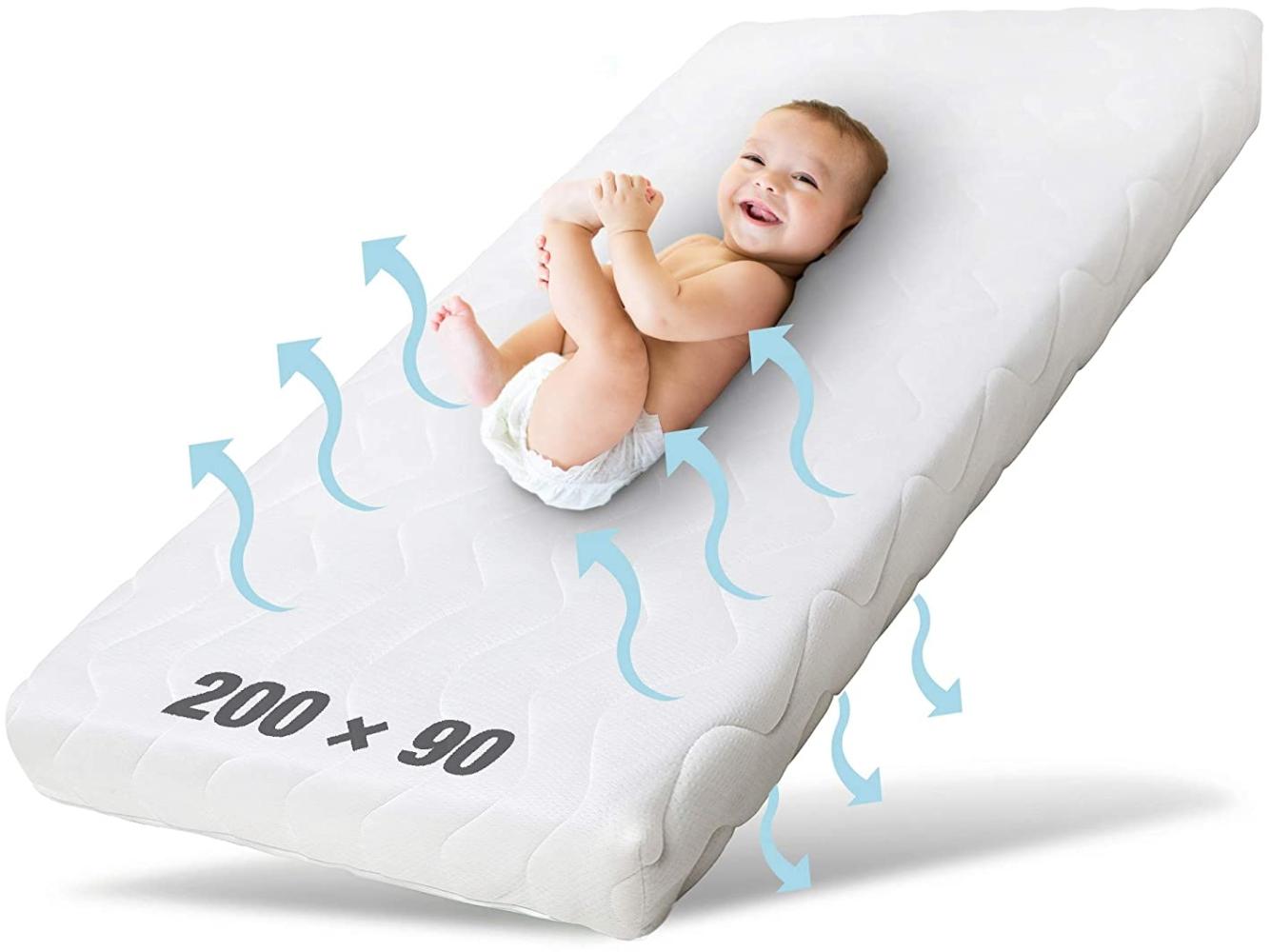 Ehrenkind® Kindermatratze Pur | Baby Matratze 90x200 | Babymatratze 90x200 aus hochwertigem Schaum und Hygienebezug Bild 1