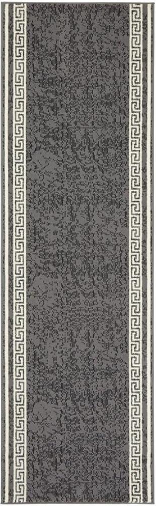 Kurzflor Teppich Läufer Casa Grau Creme - 80x400x0,9cm Bild 1