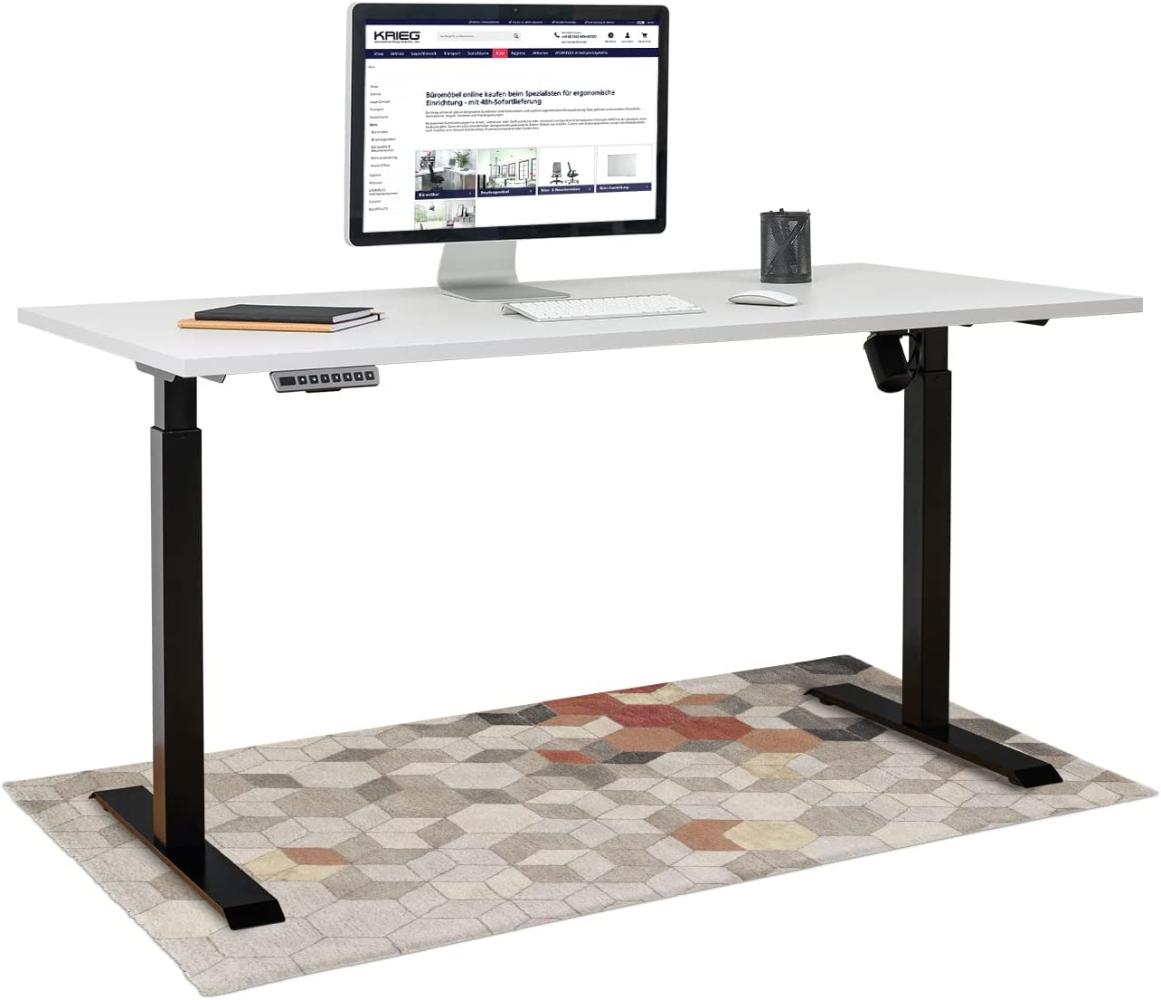 HighDesk SMART Höhenverstellbarer Schreibtisch (Schwarz + Weiß I 120 x 80 cm) - Elektrischer Sitz- & Stehtisch mit Tischplatte - Stehschreibtisch Elektrisch Höhenverstellbar - von Krieg Bild 1