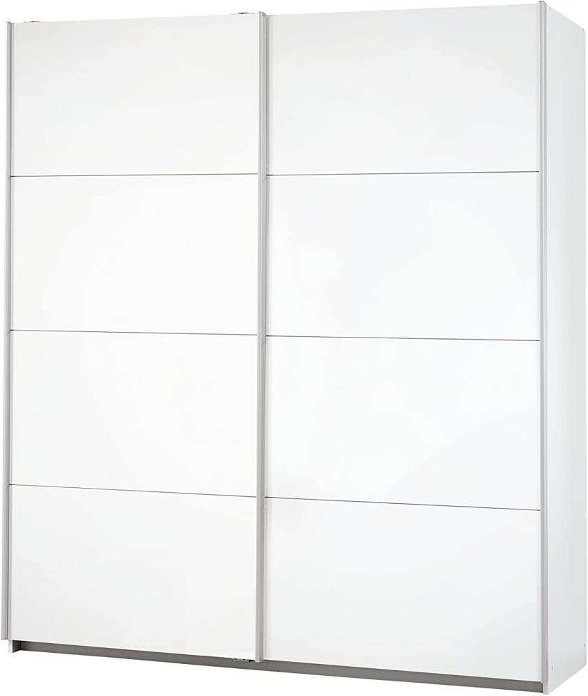 Rauch Möbel Caracas Schrank Kleiderschrank Schwebetürenschrank Weiß 2-türig inkl. Zubehörpaket Classic 4 Einlegeböden, 2 Kleiderstangen, 1 Hakenleiste, BxHxT 226x210x62 cm Bild 1