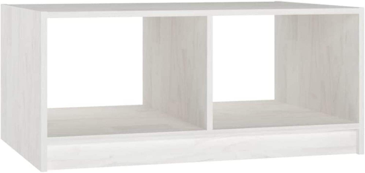 Couchtisch Weiß 75x50x33,5 cm Massivholz Kiefer Bild 1