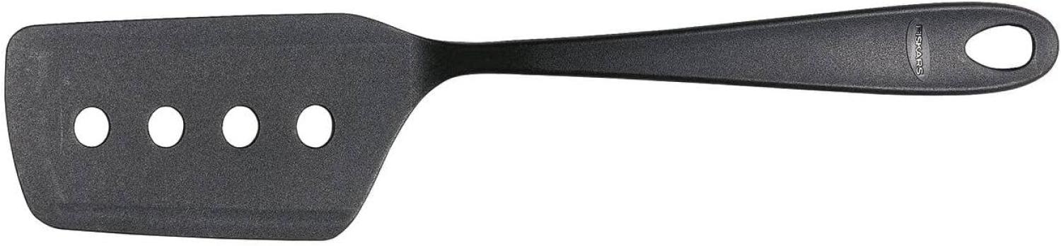 Fiskars Pfannenwender mit scharfen Kanten und asymmetrischem Kopf, Essential, Kunststoff, Länge: 29 cm, Schwarz, 1065595 Bild 1