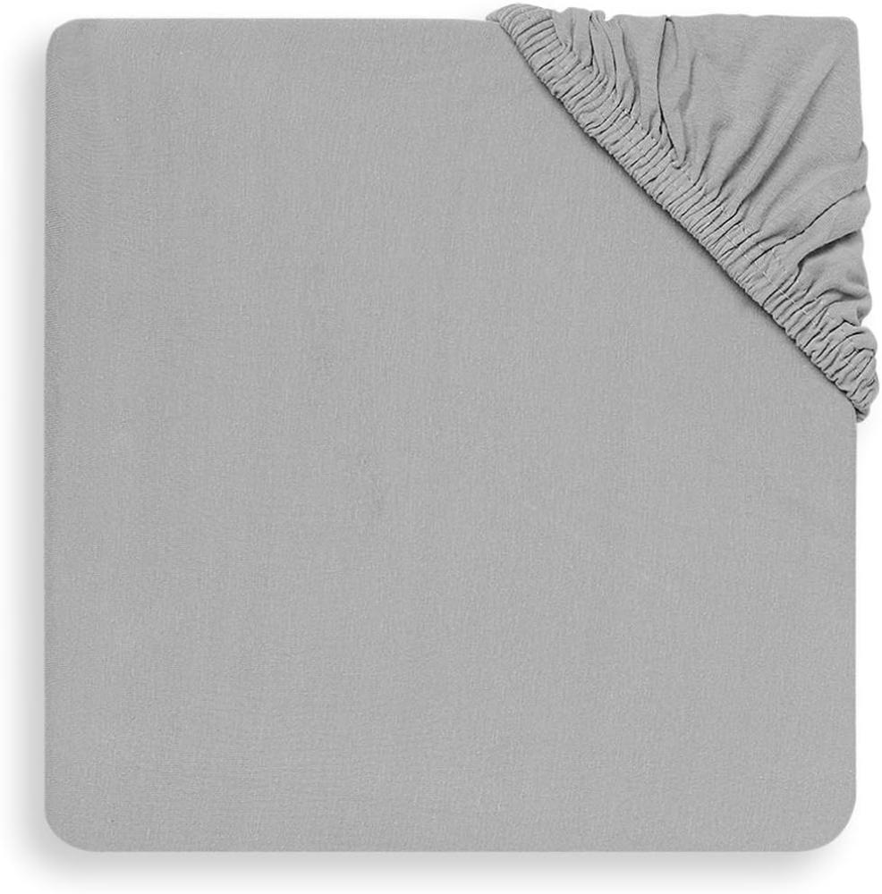 Jollein Spannbettlaken Gitterbett Jersey 60 x 120 cm - Soft Grey Bild 1