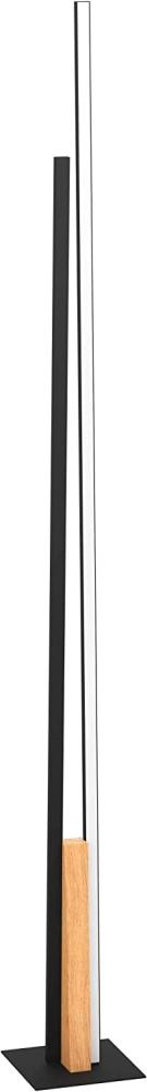 Eglo 900493 Stehleuchte PANAGRIA Alu, Stahl, Holz schwarz, braun LED 1X12,8W;1X11,2W 3000K L:8. 5cm B:7. 5cm H:146cm mit Fußtrittschalter Bild 1