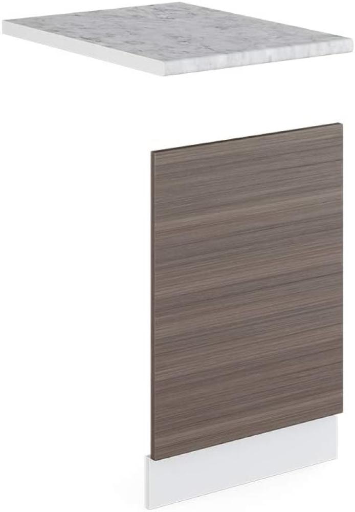 Vicco Küchenschrank R-Line Hängeschrank Unterschrank Küchenzeile Küchenunterschrank Arbeitsplatte, Möbel verfügbar in anthrazit und weiß (edelgrau mit Arbeitsplatte, Geschirrspülerblende 45 cm) Bild 1