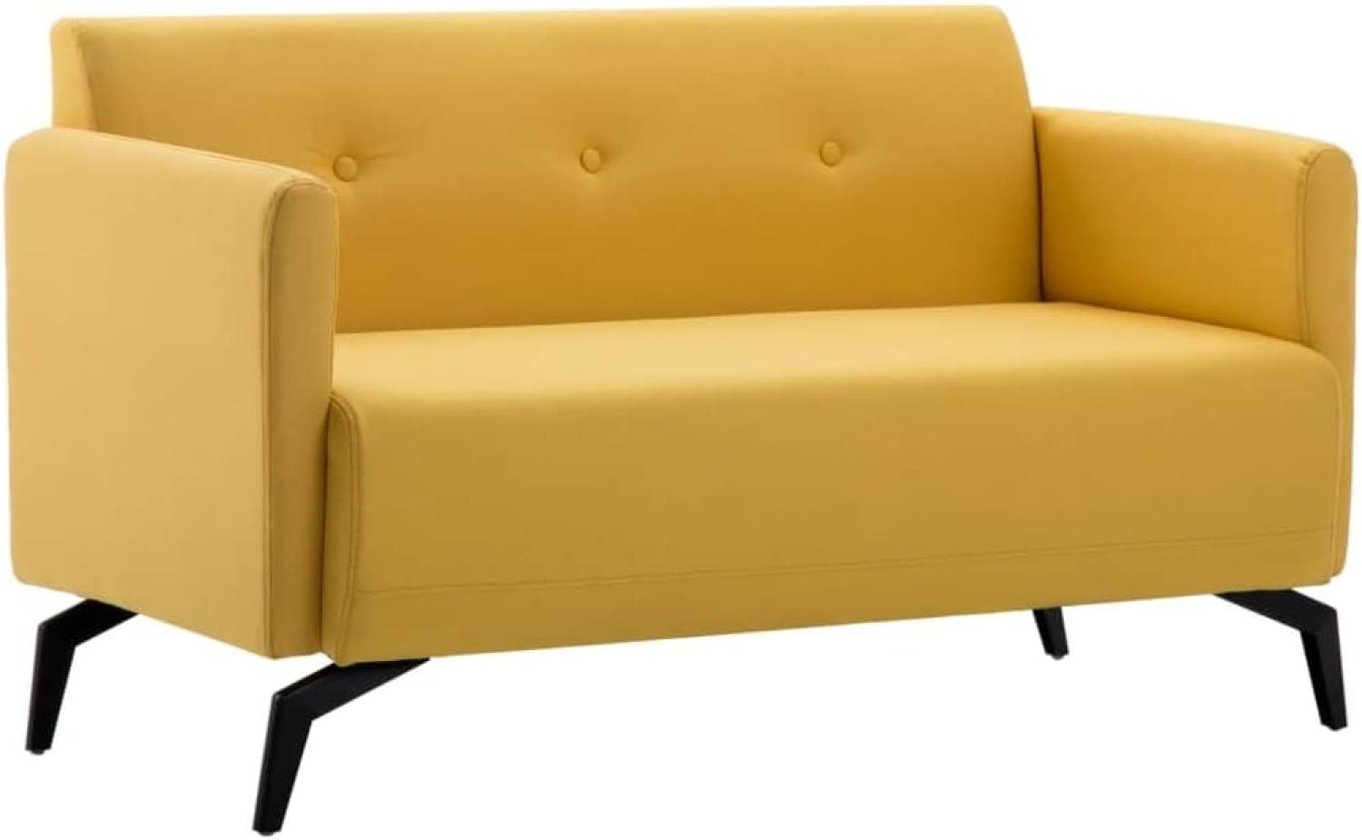 vidaXL 2-Sitzer-Sofa Stoffbezug 115 x 60 x 67 cm Gelb Bild 1