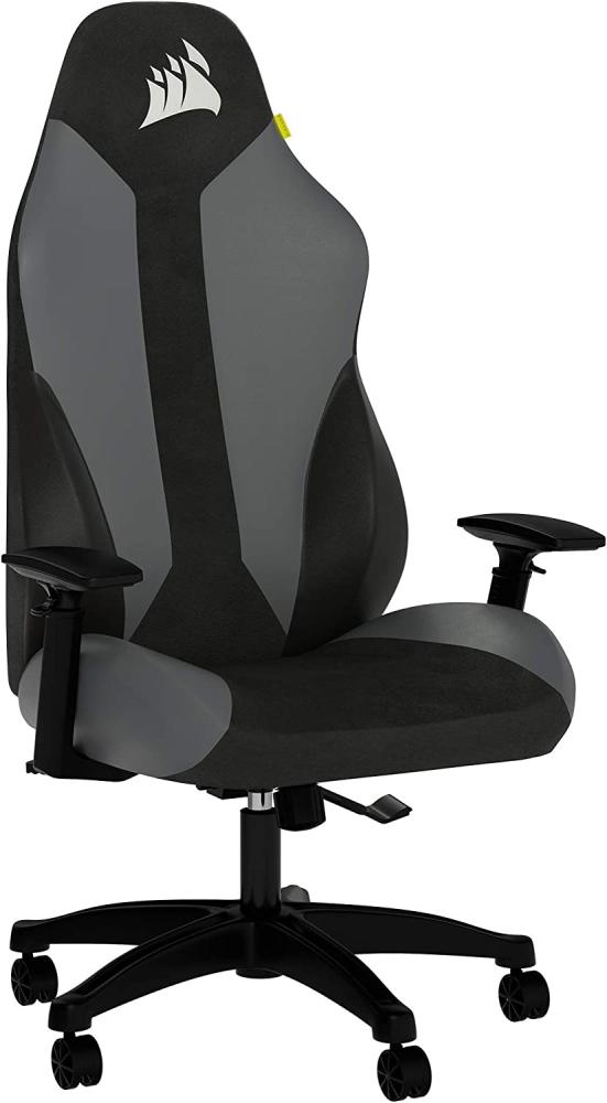 Corsair TC70 Remix Gaming-Stuhl (Entspannte Passung, Bezug aus Kunstleder und Weichem Stoff, Integrierte Lendenstütze aus Schaumstoff, Vielseitig Verstellbare Armlehnen, Leicht zu Montieren), Grau Bild 1