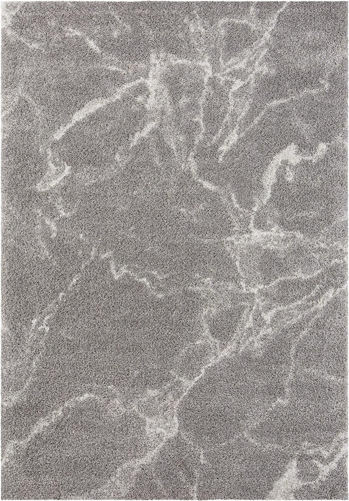 Hochflor Teppich MAYRIN Grau Creme - 80x150x3cm Bild 1