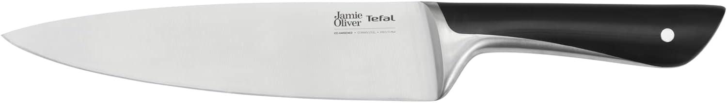 Jamie Oliver by Tefal K26701 Kochmesser 20 cm | hohe Schneideleistung | unverwechselbares Design | widerstandsfähige und langlebige Klingen | Edelstahl/Schwarz Bild 1