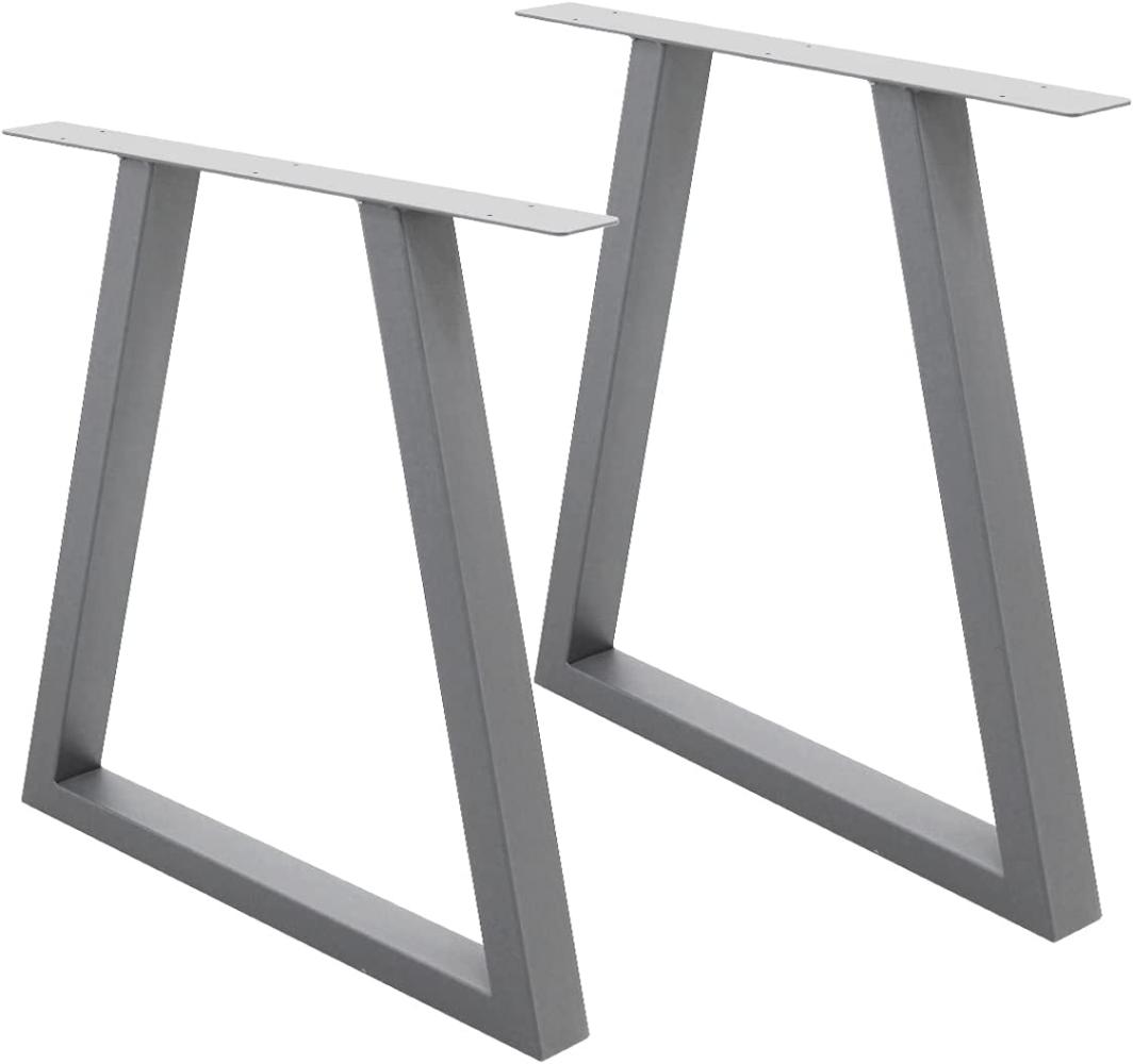 Tischbeine 2er Set Trapez Design 60x72 cm Grau aus Stahl Bild 1
