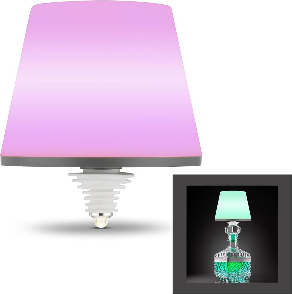 REV LAMPRUSCO Tischlampe kabellos, 130lm, 2W, AKKU 4000mAh, Flaschenlicht RGB, Nachttischlampe dimmbar, IP54 Bild 1