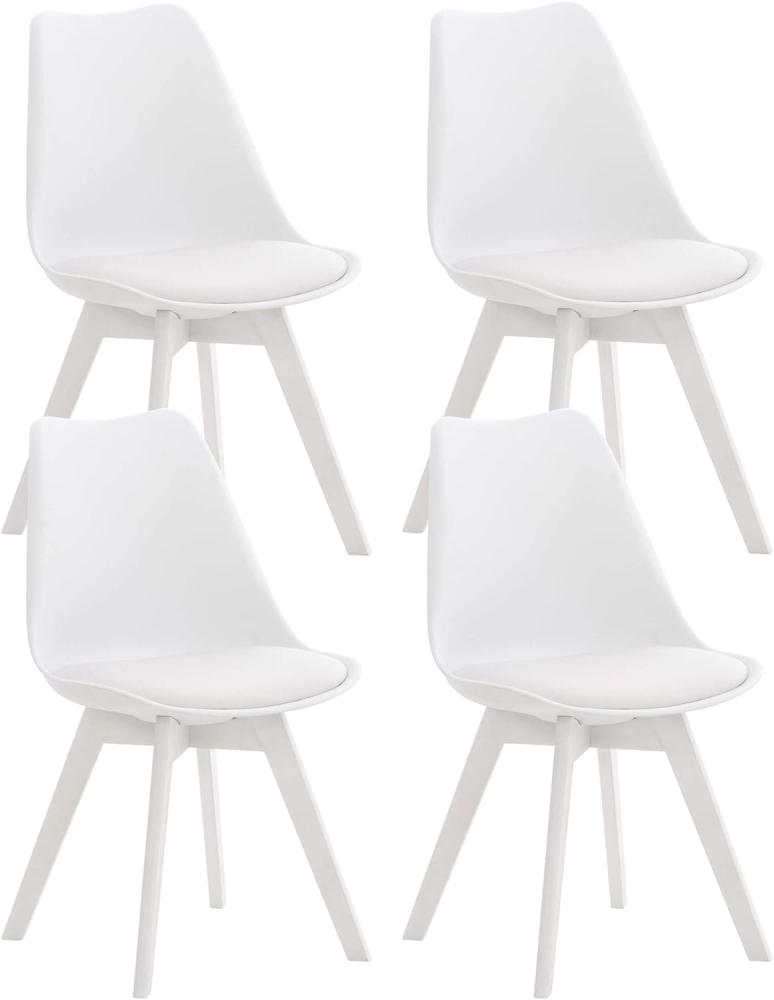 4er Set Stuhl Linares Kunststoff weiß/weiß Bild 1