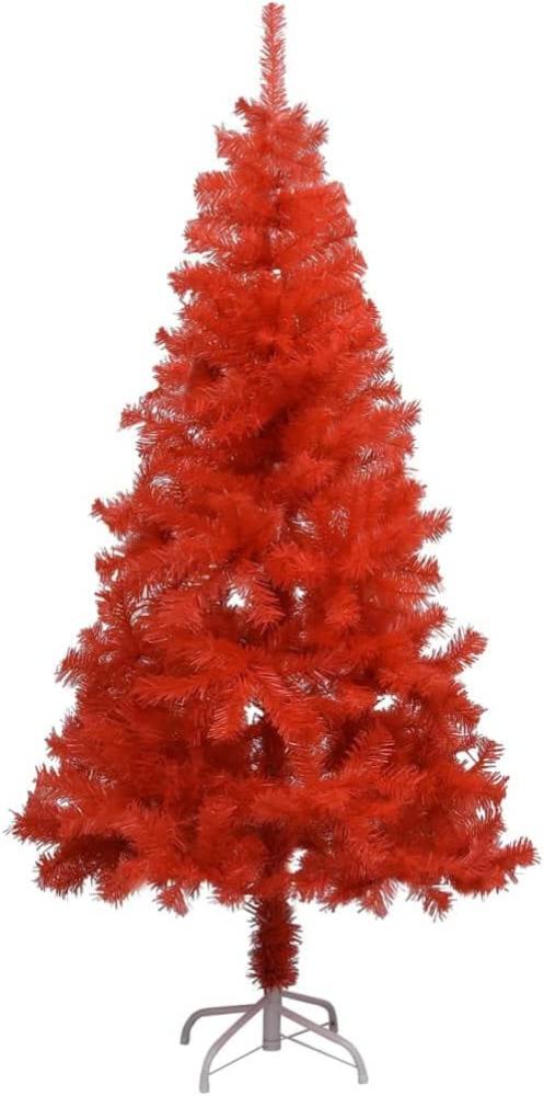 Künstlicher Weihnachtsbaum mit Ständer Rot 120 cm PVC Bild 1