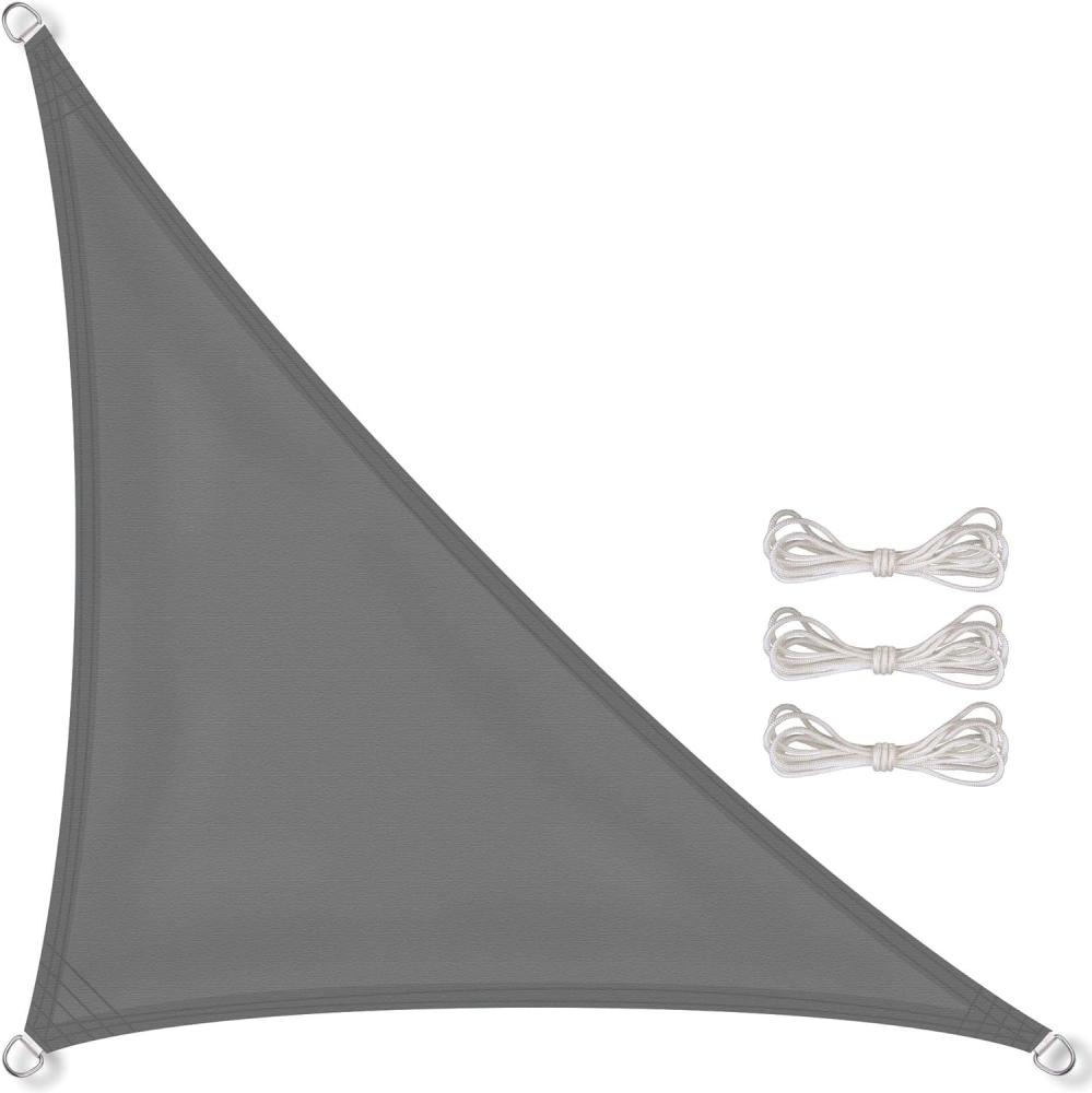 CelinaSun Sonnensegel inkl Befestigungsseile Premium PES Polyester wasserabweisend imprägniert Dreieck rechtwinklig 4,6 x 4,6 x 6,5 m anthrazit Bild 1