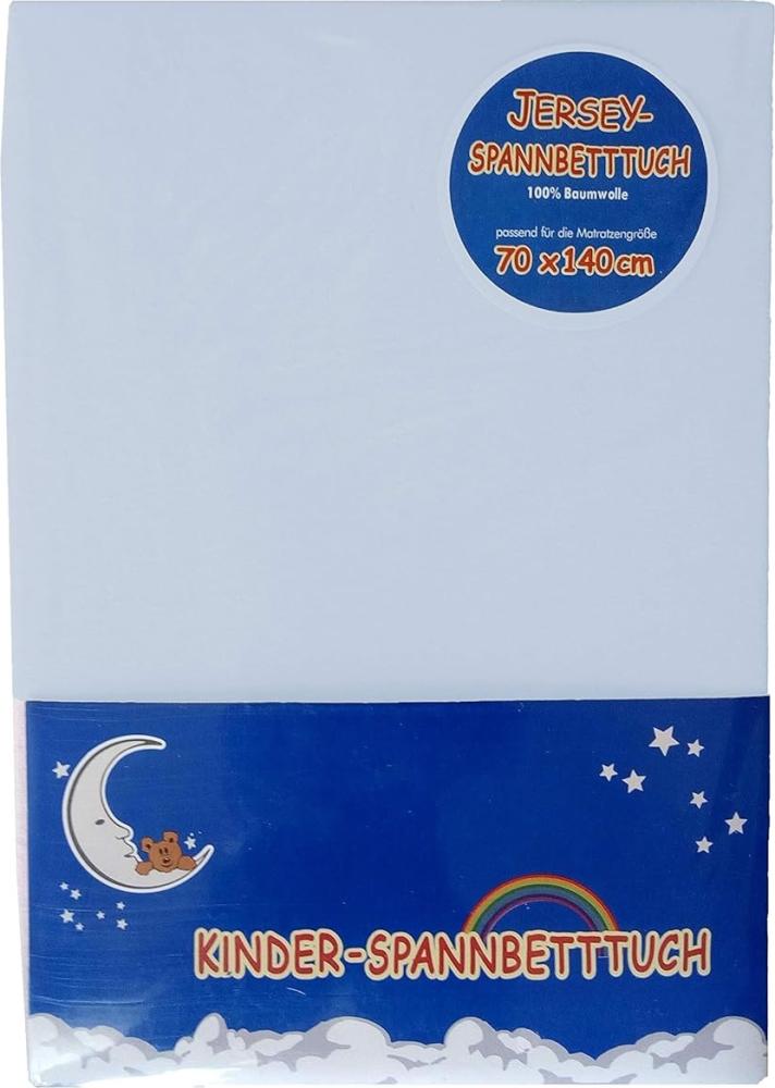 HAHN Jersey-Spannbettlaken für Kinderbett, 70x140 cm, hellblau Bild 1
