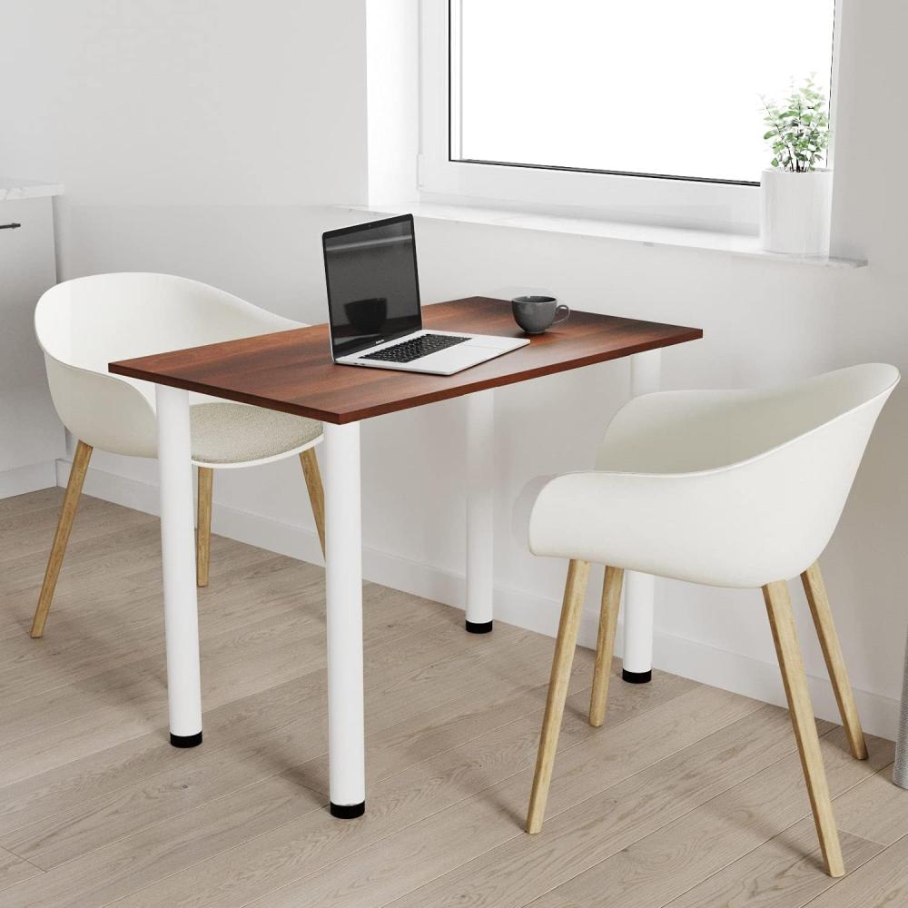 60x50 | Esszimmertisch - Esstisch - Tisch mit weißen Beinen - Küchentisch - Bürotisch | WALNUSS Bild 1