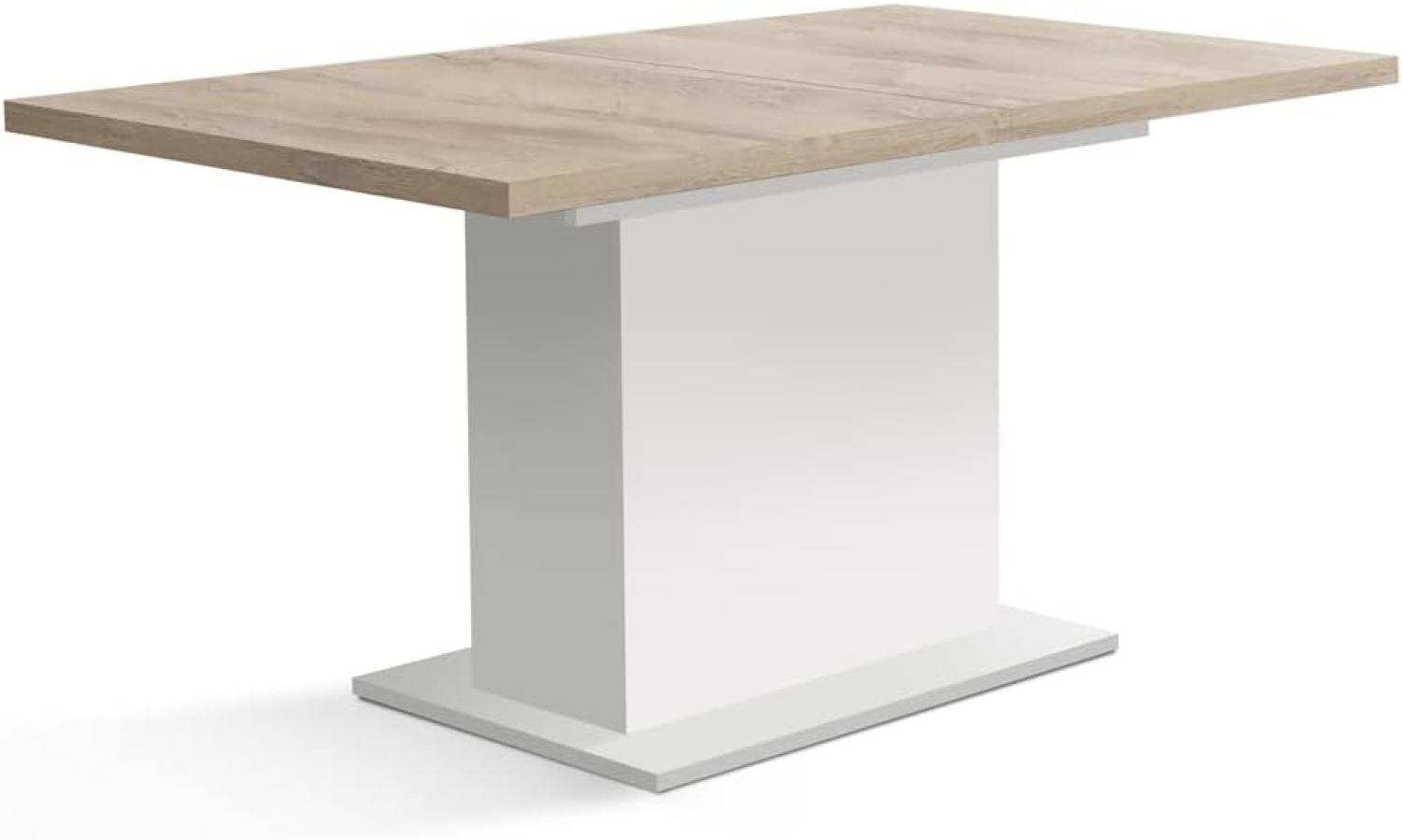 Säulentisch Eike 8 weiß Eiche Bianco 160(200)x90x77 cm Esstisch Tisch Bild 1