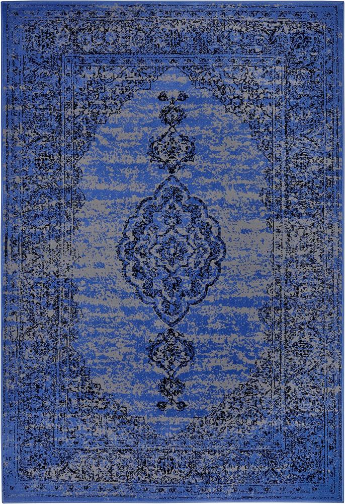Kurzflor Teppich Méridional Jeansblau - 160x230x0,9cm Bild 1