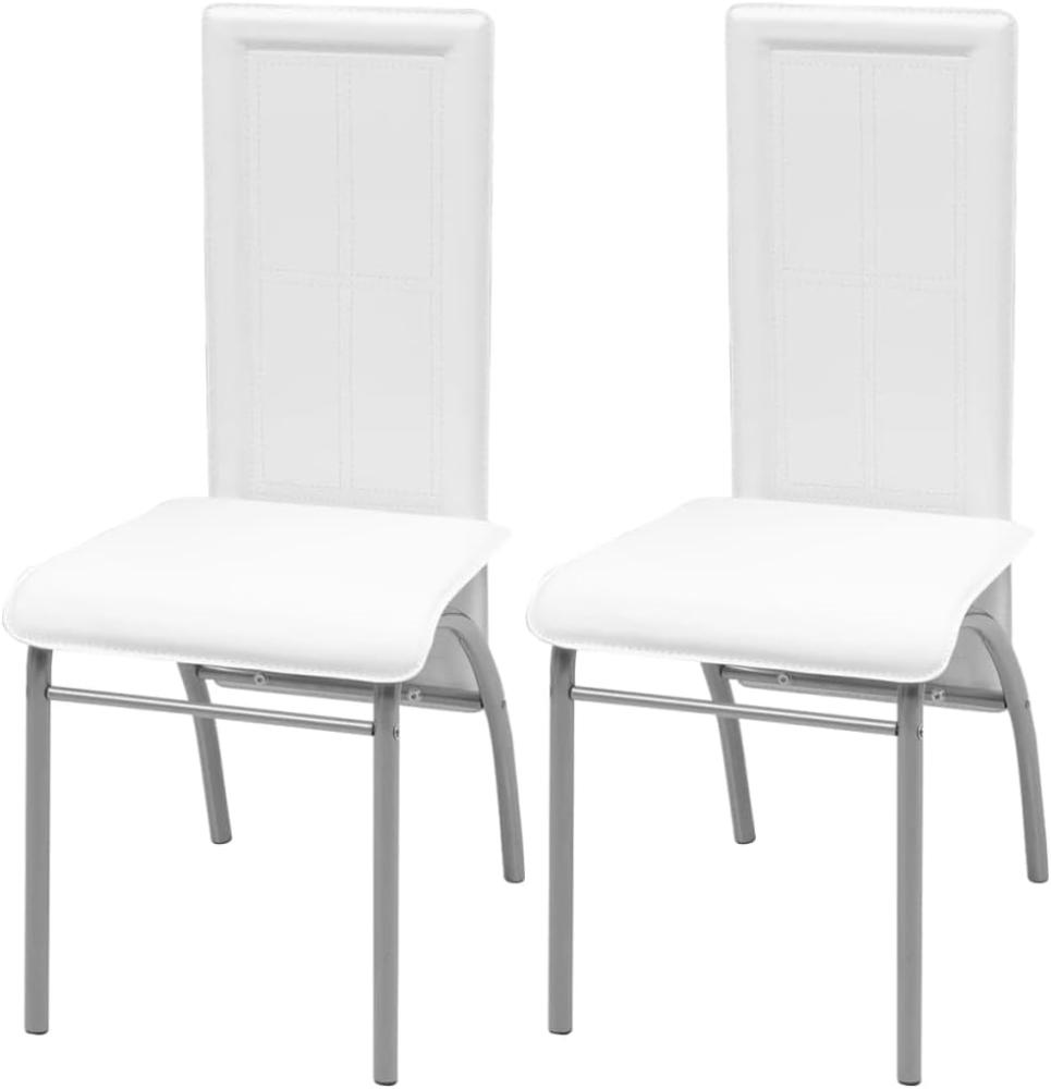 Esszimmerstühle 2 Stk. Weiß Kunstleder [242920] Bild 1