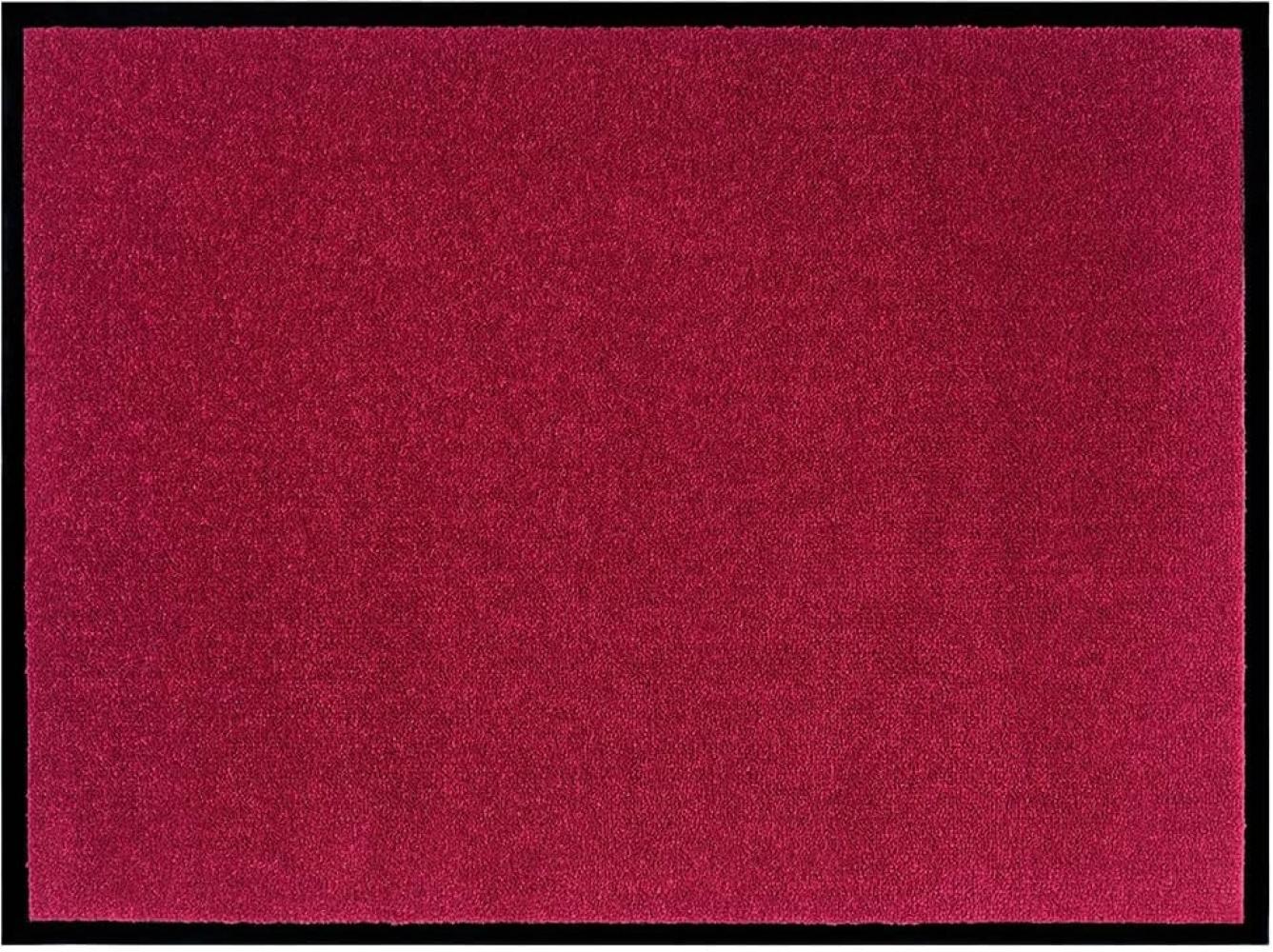 Teppich Boss waschbare In- & Outdoor Fußmatte Uni einfarbig - rot - 60x80x0,7cm Bild 1