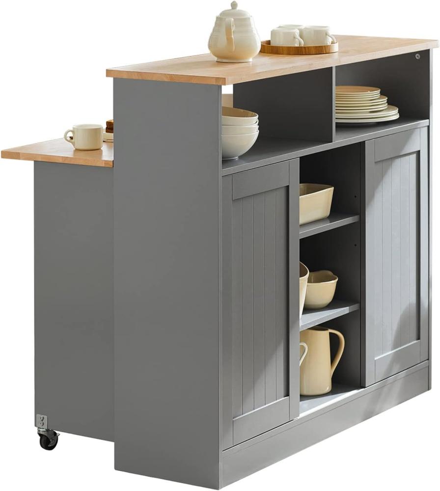 Kücheninsel mit erweiterbarer Arbeitsfläche MDF Grau FSB36-HG Bild 1