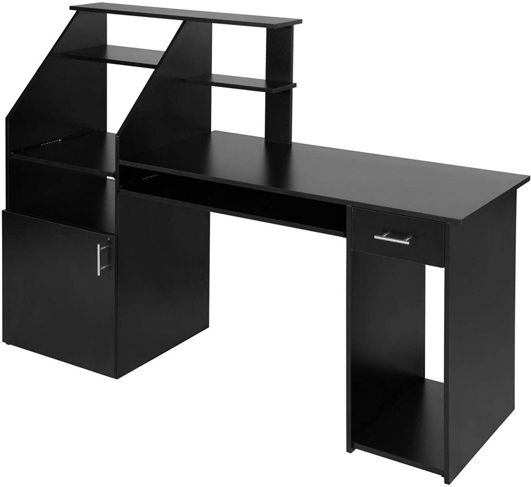 Computertisch 164,5 x 55 x 114,5cm - schwarz Bild 1