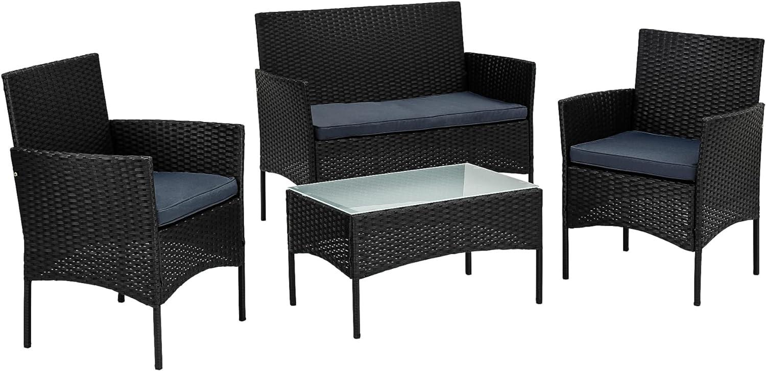 STILISTA® Lounge Set 4tlg. Polyrattan schwarz Bild 1